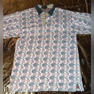 Vintage Classic Men's Checkered Golf Polo Shirt